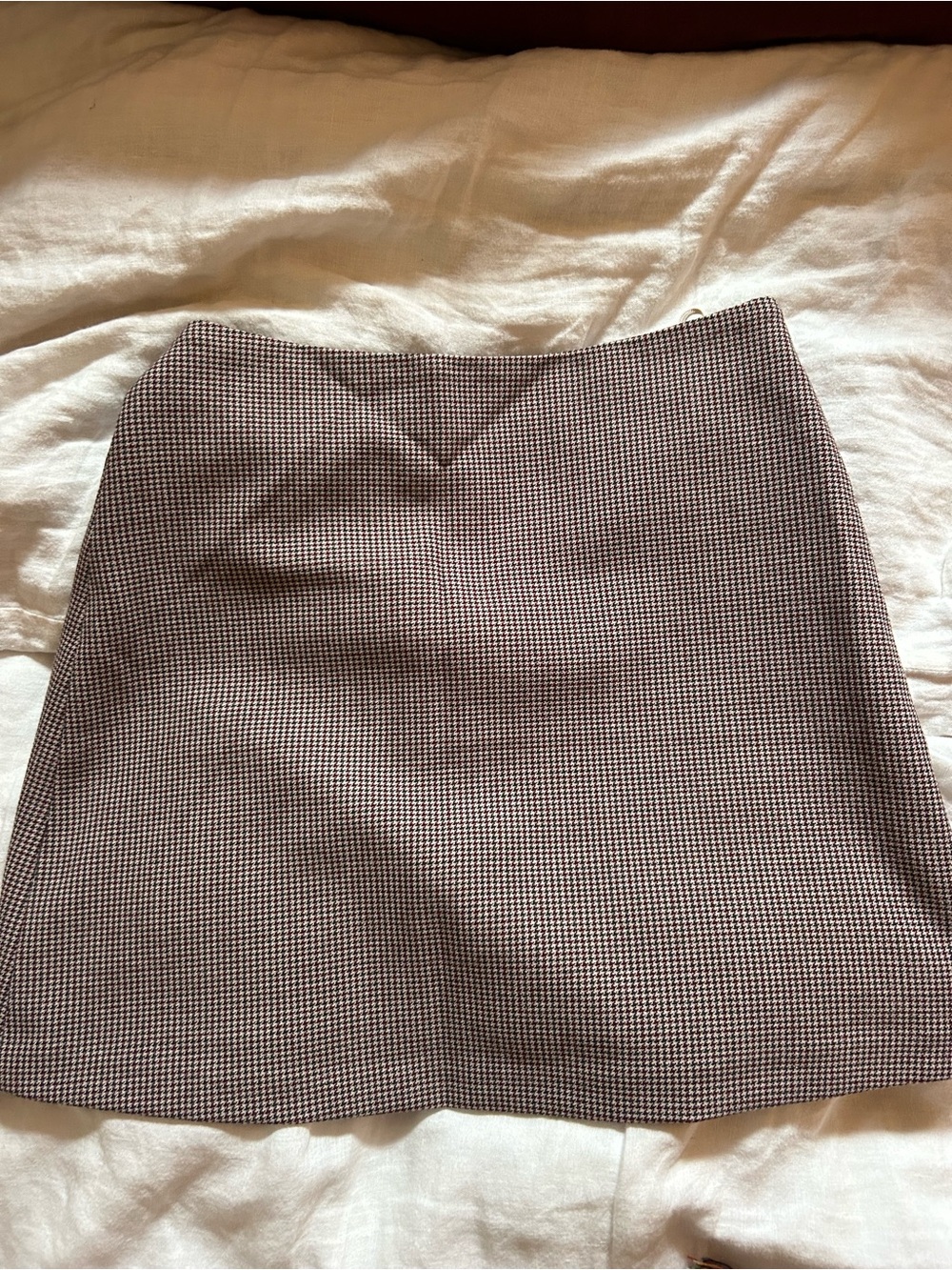 Wilfred Tweed Waistband Skirt - Burgundy, Black & Cream